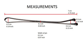 Kleravitex pin beside a coin showing 2.75 inch scale for size and thickness