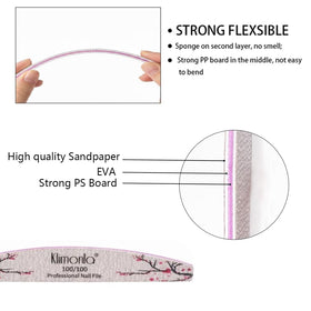 Klimonla double-sided emery board detail showing doubled lifespan benefit