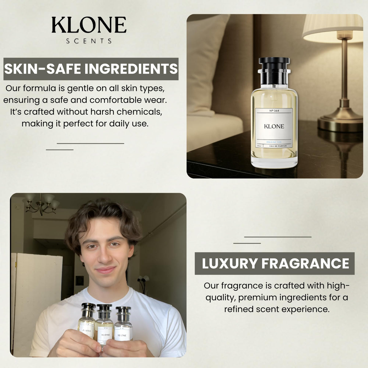 Klone lifestyle evening shot showing confident wear for night occasions