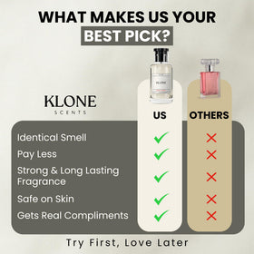 Klone bottle on wooden table lifestyle scene conveying daily-wear versatility