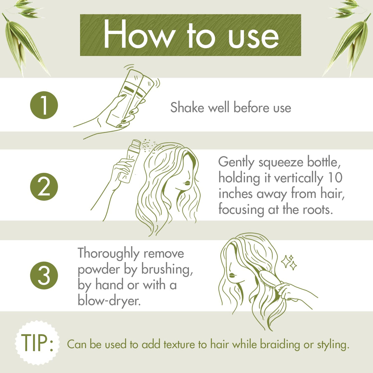 Demonstration of Klorane being applied to roots for instant refresh benefit