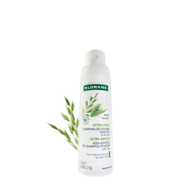Klorane front packaging showing non-aerosol recyclable bottle and compact size