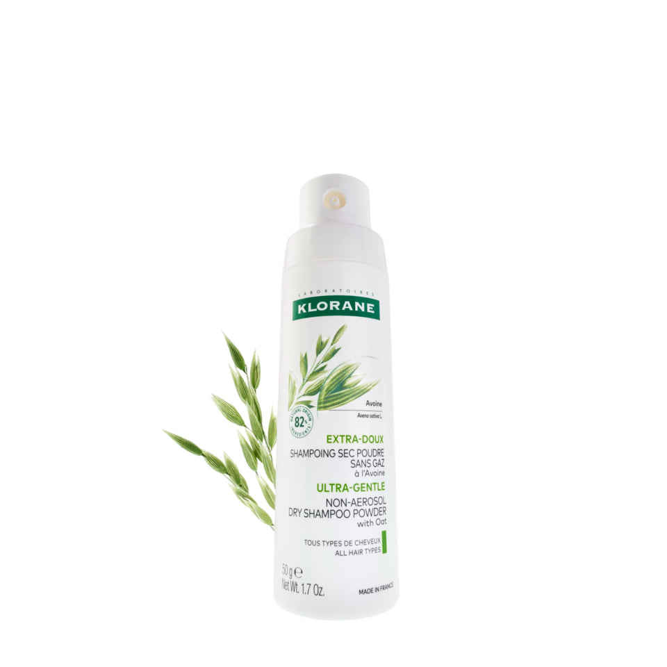 Klorane front packaging showing non-aerosol recyclable bottle and compact size