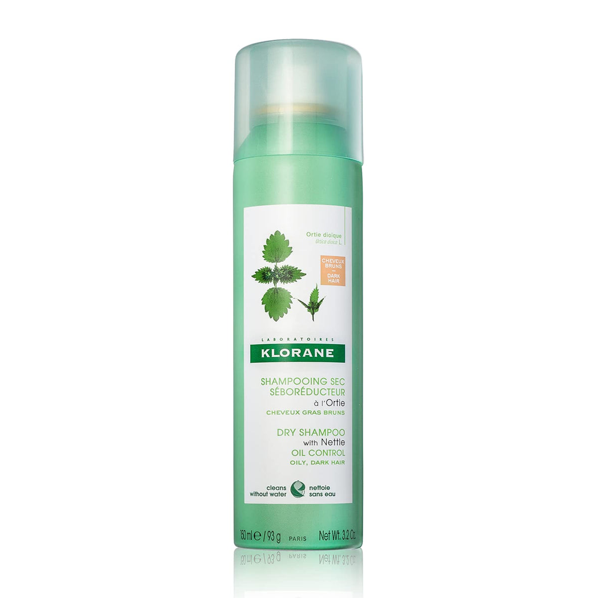 Klorane front packaging showing tinted dry shampoo for quick refresh benefit