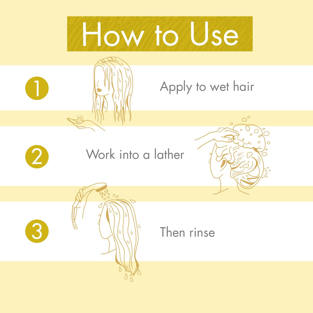 Klorane shampoo applied to wet hair demonstrating gentle in-shower use