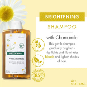 Klorane label closeup highlighting chamomile extract and clean formula