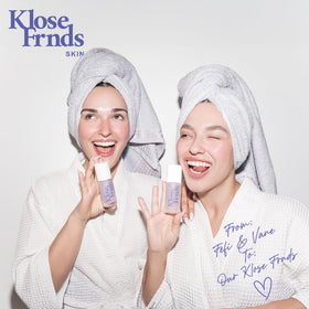 KLOSE FRNDS bottle held for size comparison showing compact 1 fl oz portability benefit
