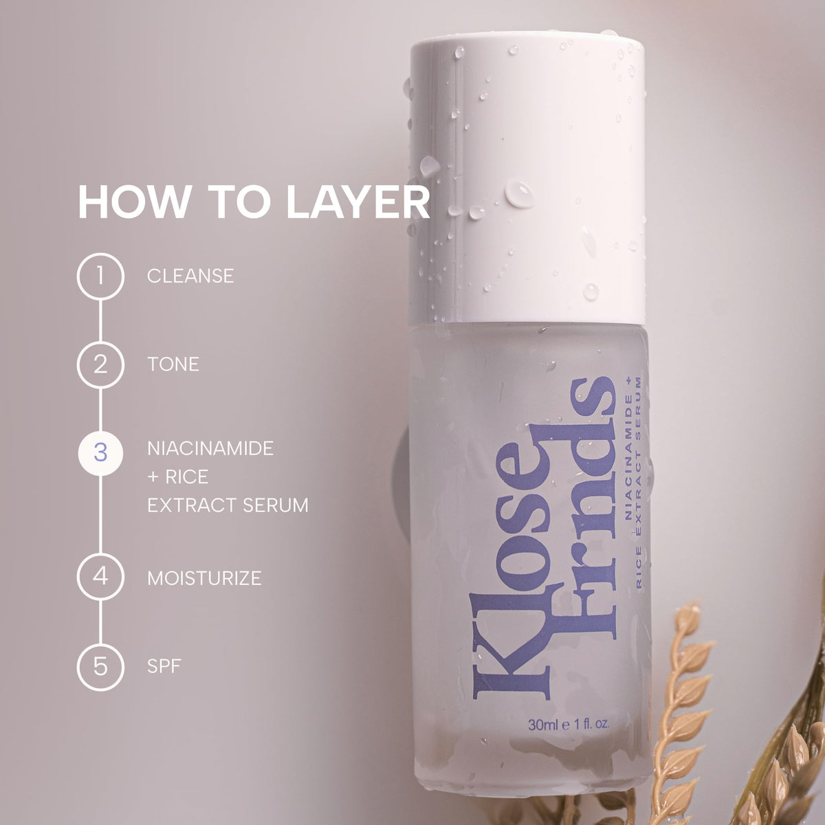 KLOSE FRNDS serum on hand demonstrating lightweight feel and immediate softness benefit