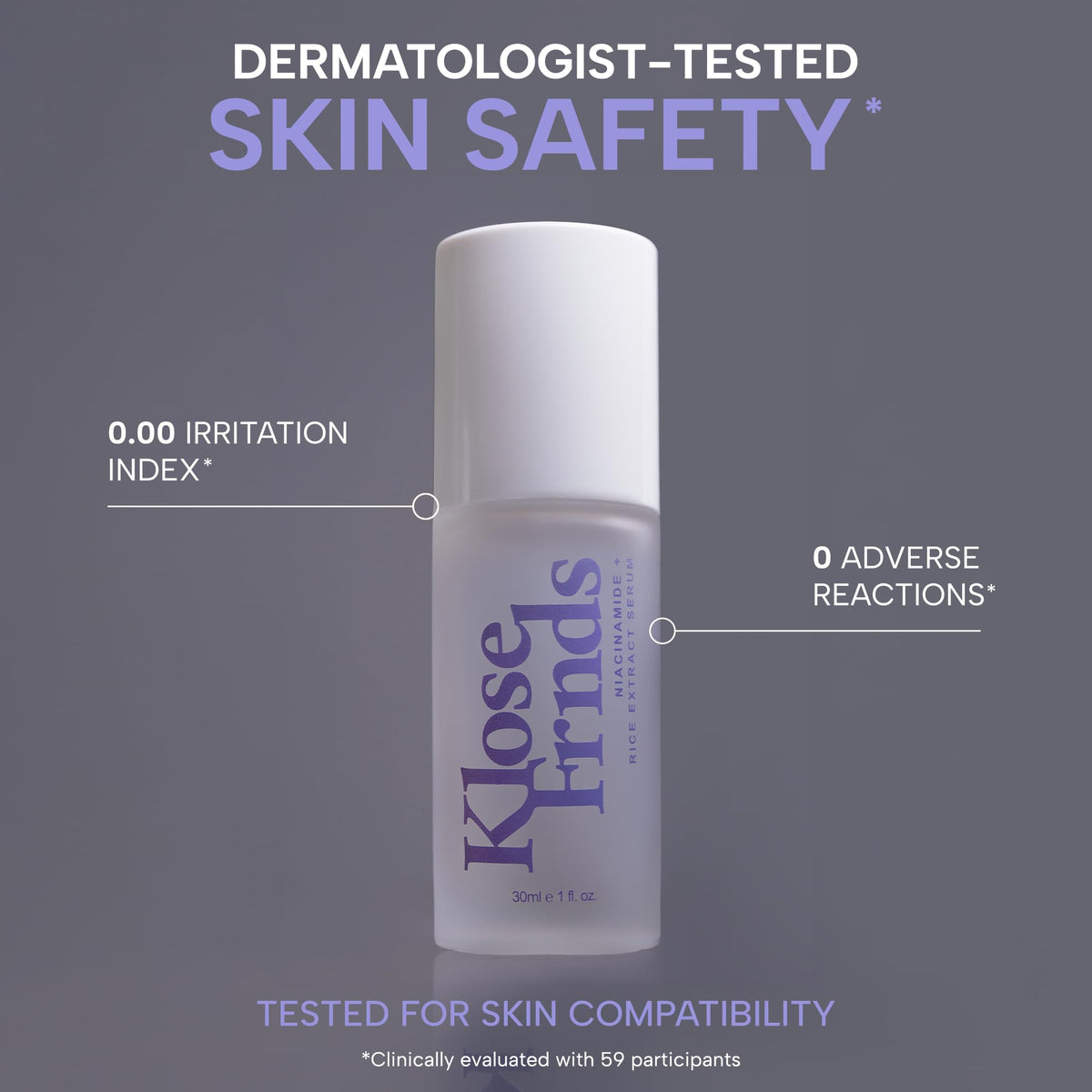 KLOSE FRNDS texture drop close-up showing silky serum consistency for quick absorption