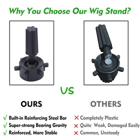 Klvied extended height tripod holding a mannequin head for comfortable styling