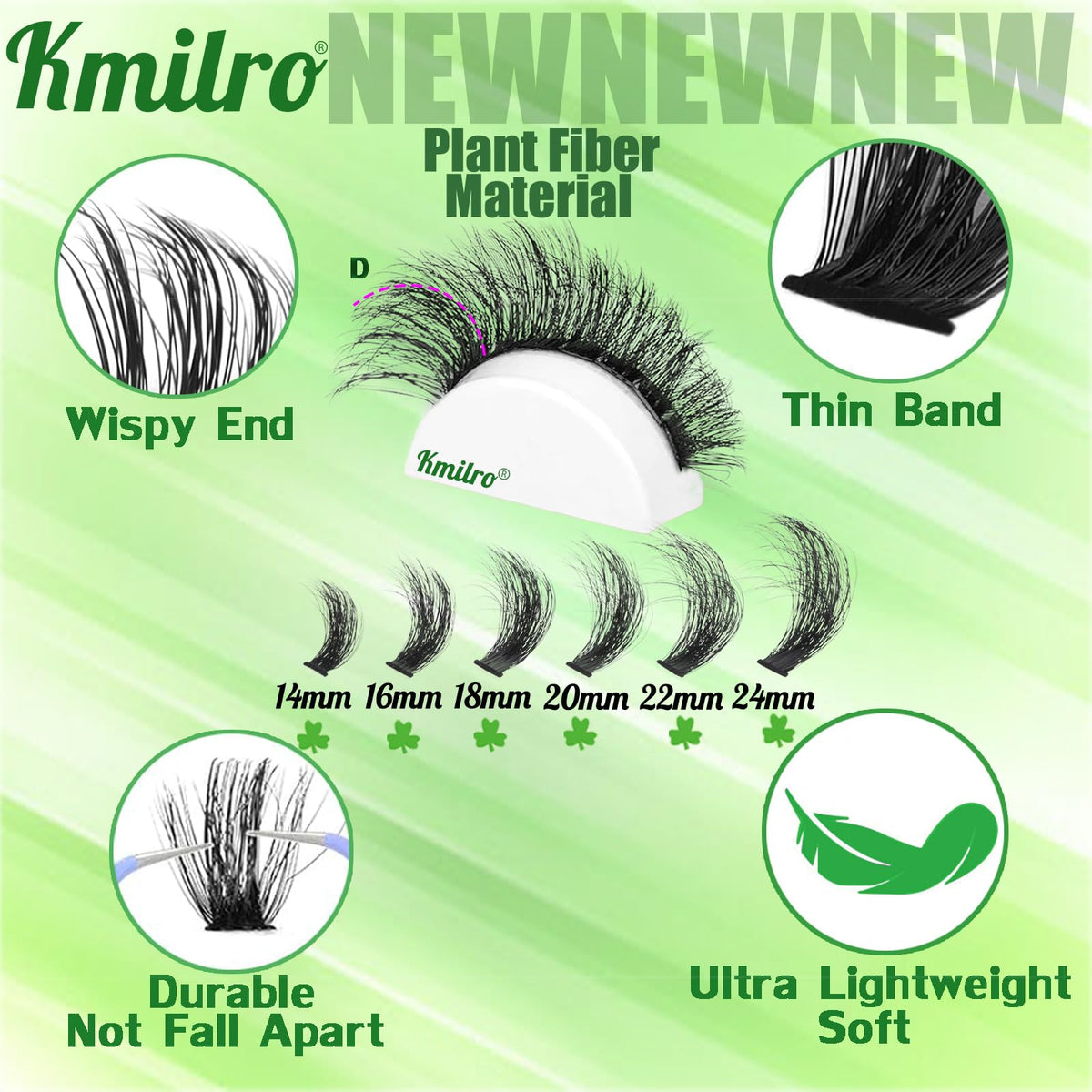 kmilro applying cluster lash with tweezers for quick DIY professional results