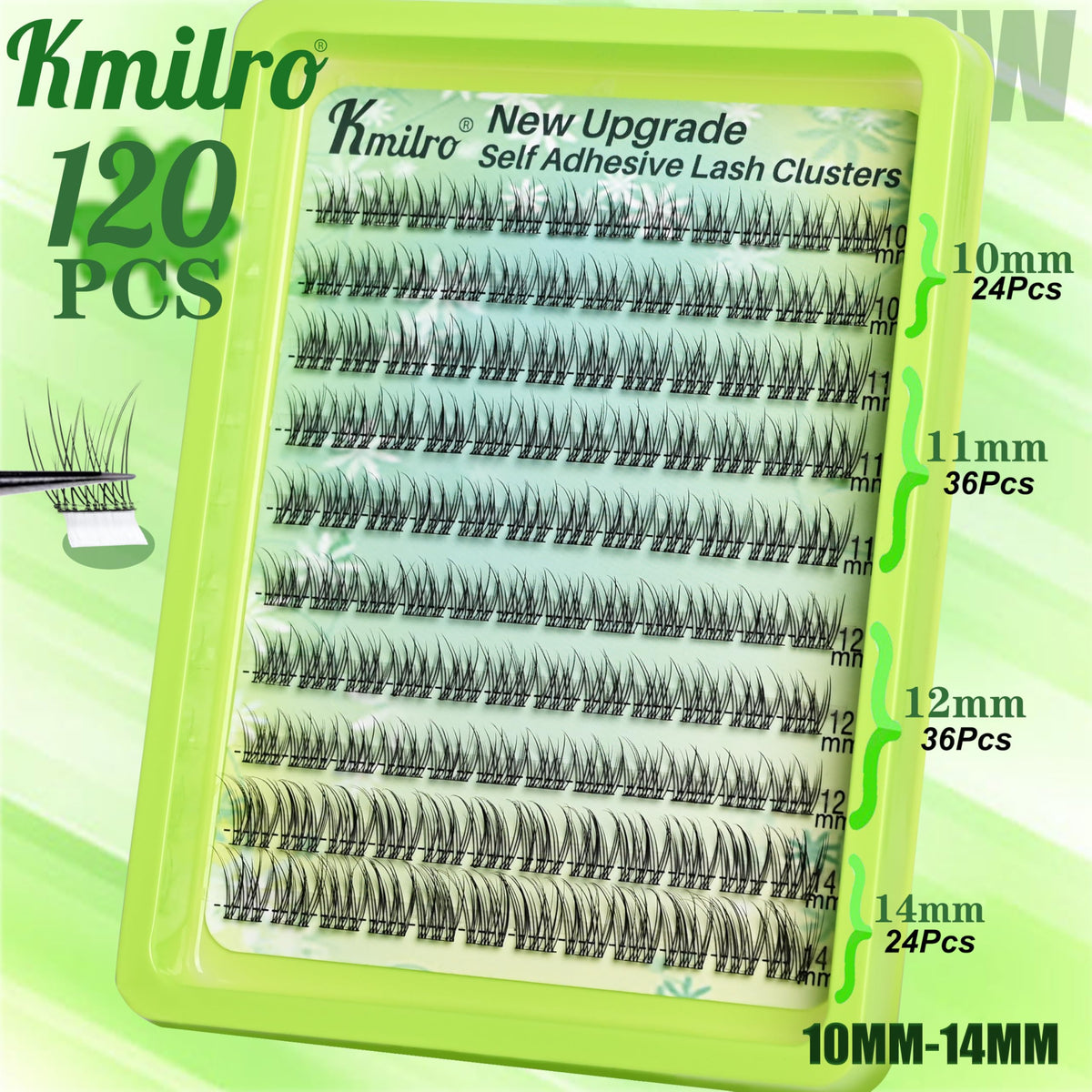 kmilro tweezers applying cluster for fast glue-free application