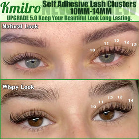 kmilro close-up of tapered lash cluster fibers for natural blend