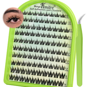 kmilro front packaging showing tray and mixed-length lash clusters for easy selection