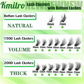 kmilro lower lash clusters 5–7mm displayed to show precise under-eye definition