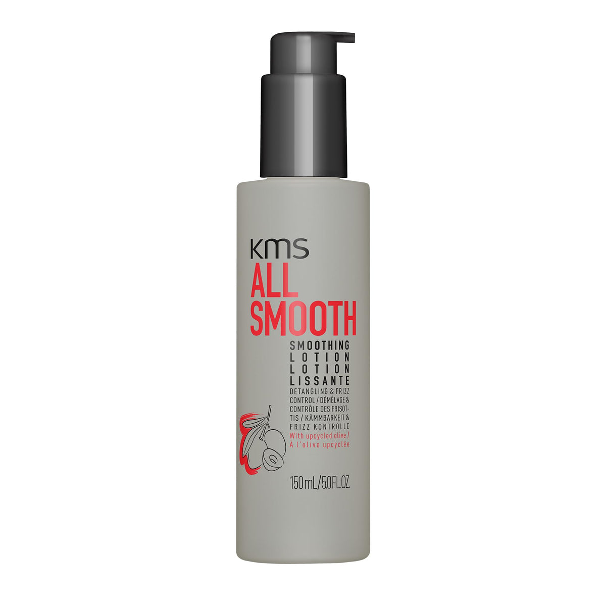 KMS AllSmooth front bottle showing label and 150ml size benefit