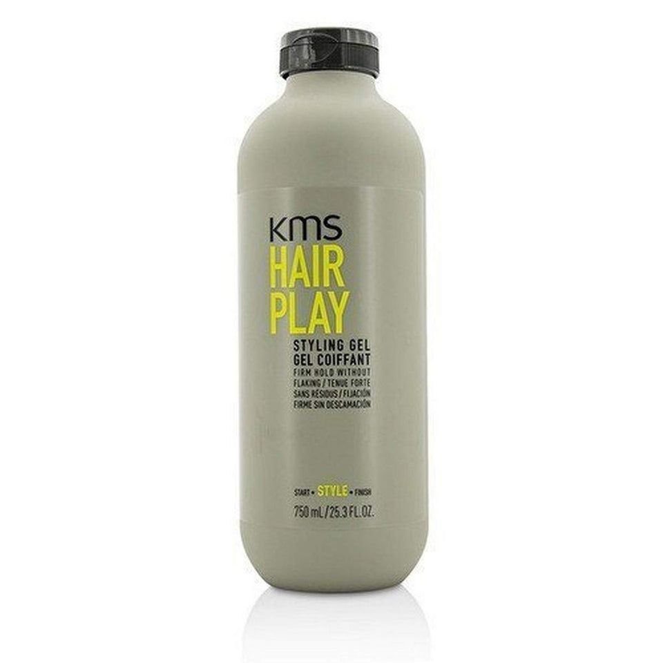 KMS HAIRPLAY Styling Gel front packaging showing glossy hold benefit