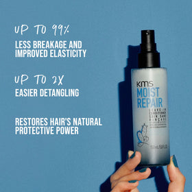 KMS MoistRepair being applied to mid-lengths offering easy detangling benefit