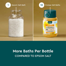 Kneipp bath salt dissolving in tub demonstrating relaxing soak experience