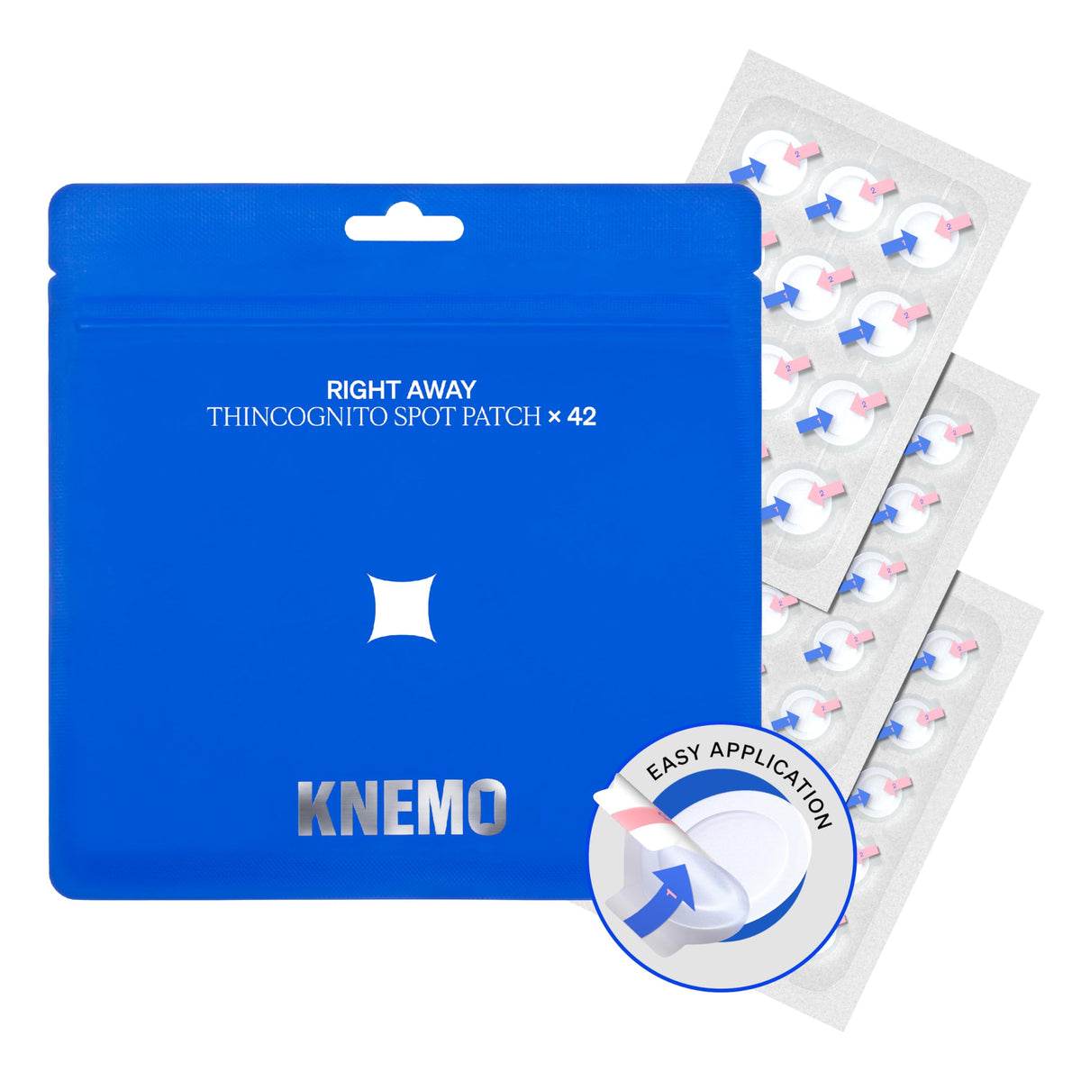 KNEMO front packaging showing product name and count, highlights portability