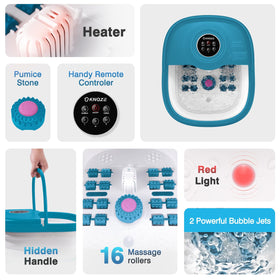 KNQZE foot soak in use with feet in water delivering relaxing relief