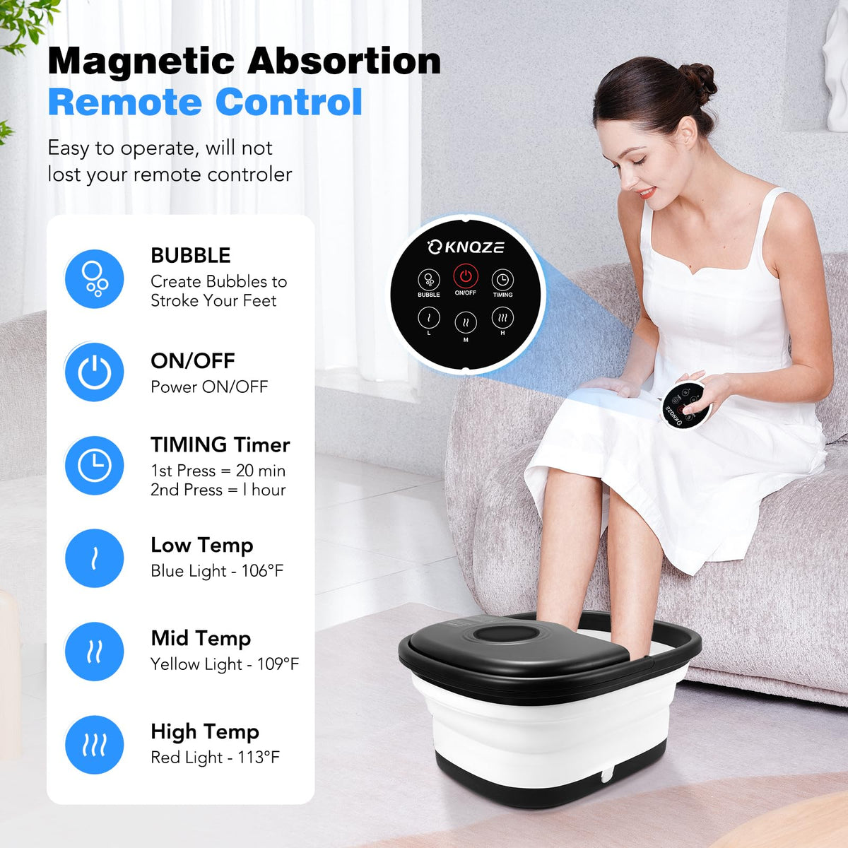 KNQZE closeup of 16 rollers demonstrating targeted sole massage benefit