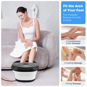 KNQZE bubbling foot bath in use illustrating relaxing massage benefits