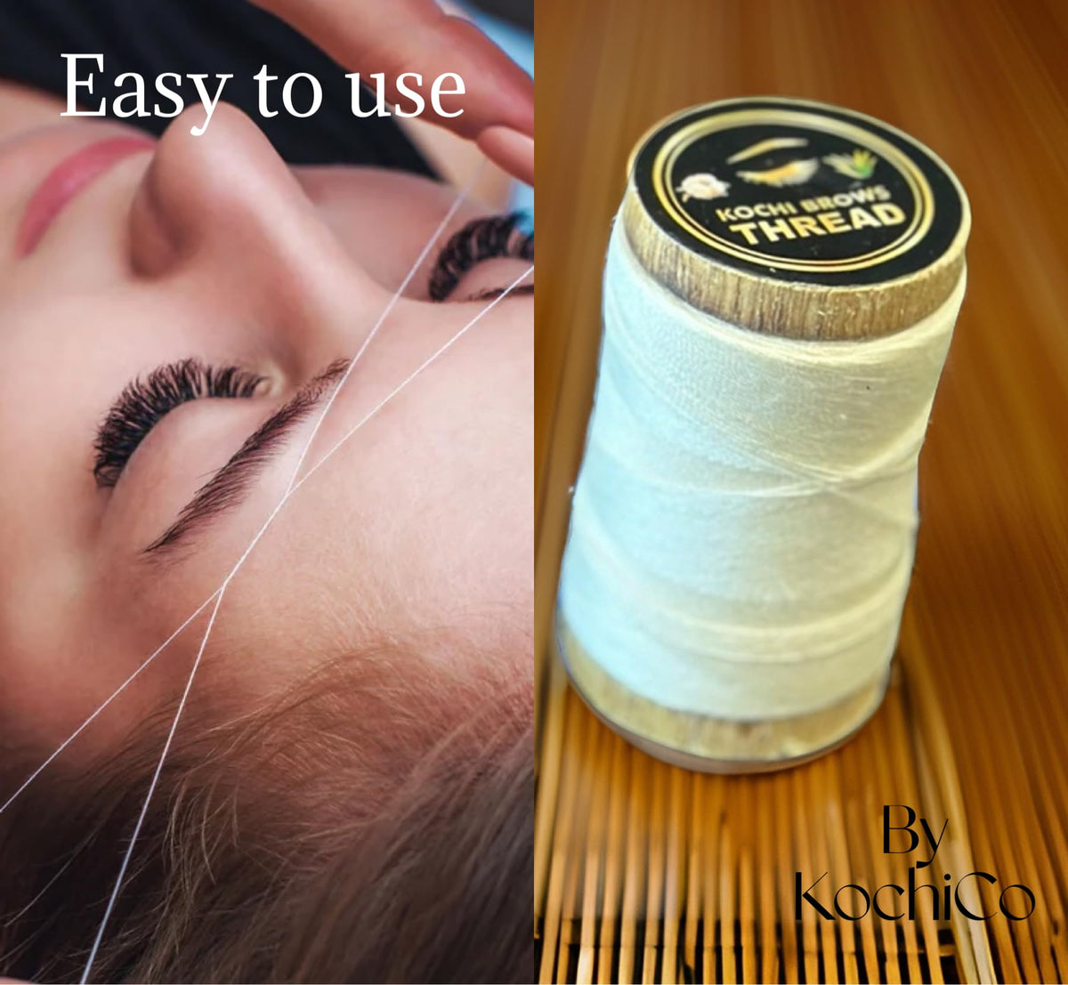 Kochi co thread shaping eyebrow demonstrating precise sculpting