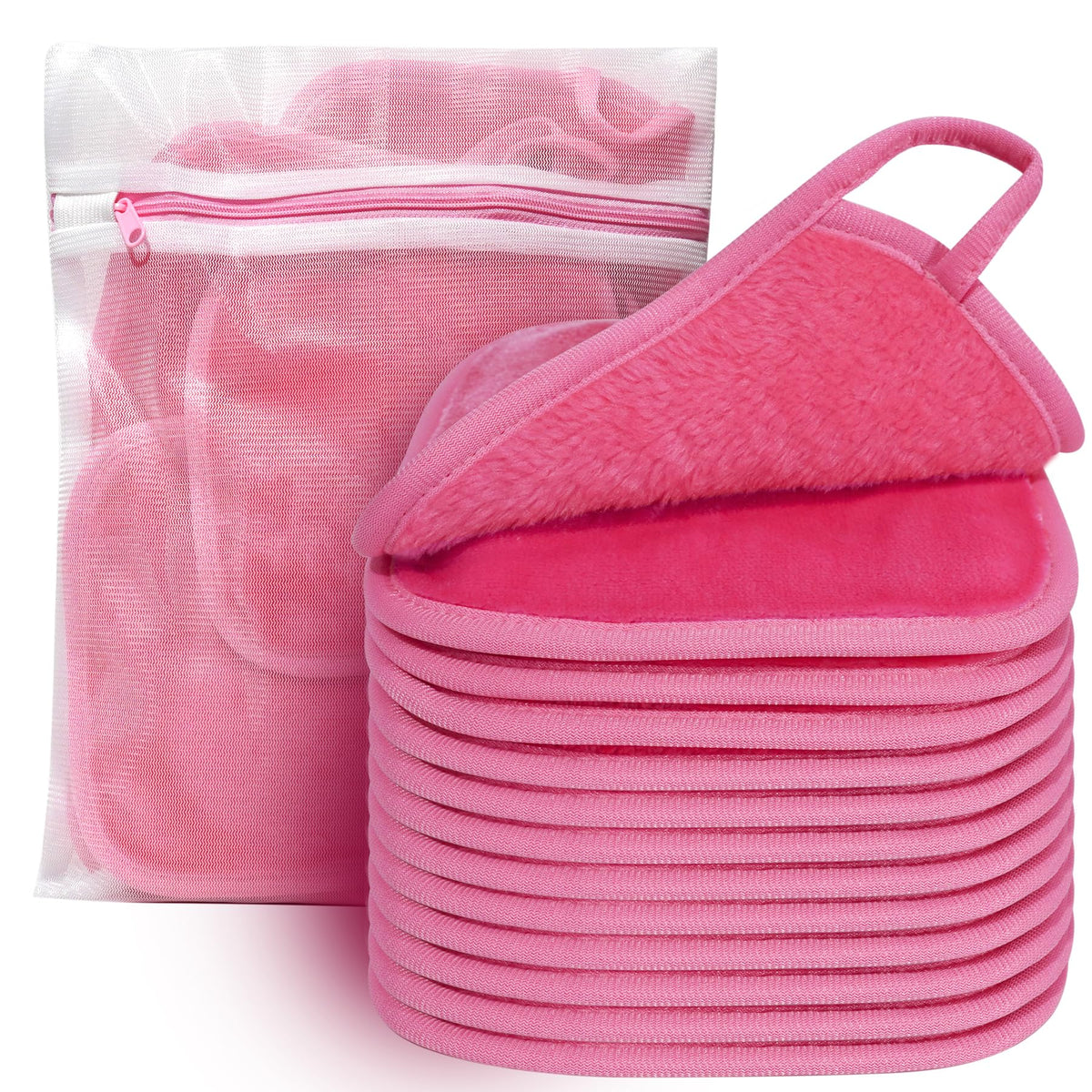 KODAMO front packaging showing 12 pink cloths and travel bag, convenient storage benefit