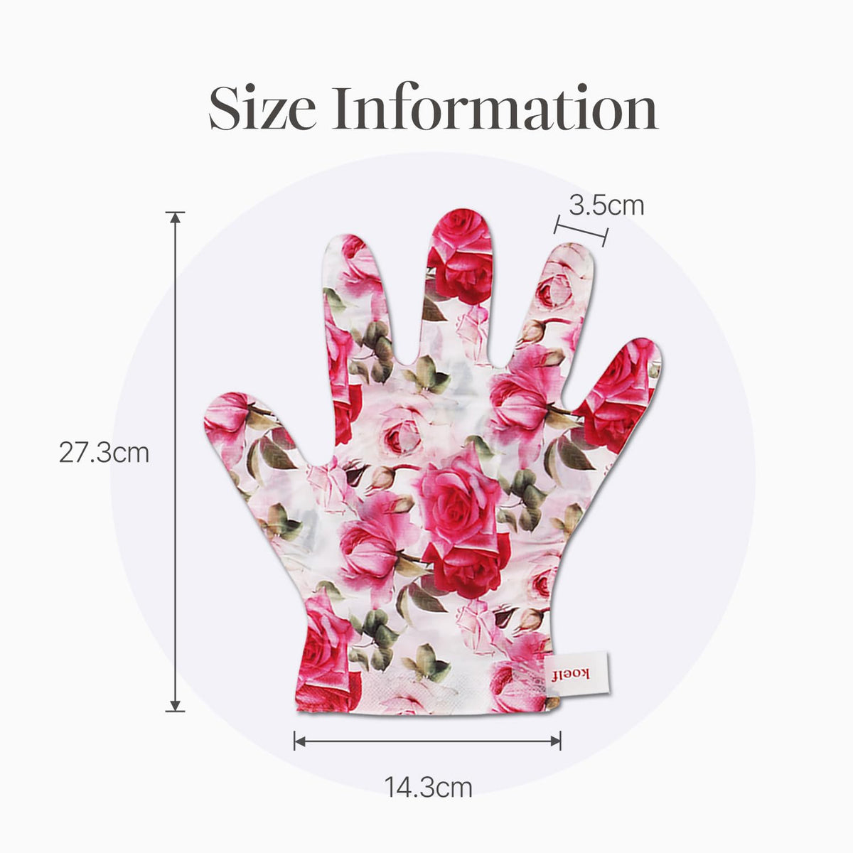 Koelf hand mask next to ruler and hand for scale, showing glove size and fit