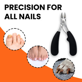 KOHM caregiver trimming a senior's toenail highlighting safer, steady cuts