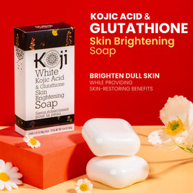 Koji White close-up of bar texture highlighting creamy exfoliation