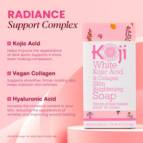 Koji White two bars laid out to show face and body separation convenience