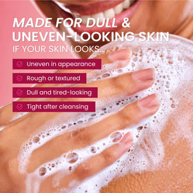 Koji White applying soap to face showing gentle use for brighter complexion