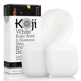 Koji White front packaging shows product and brightening benefits