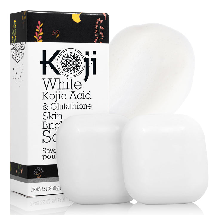 Koji White front packaging shows product and brightening benefits