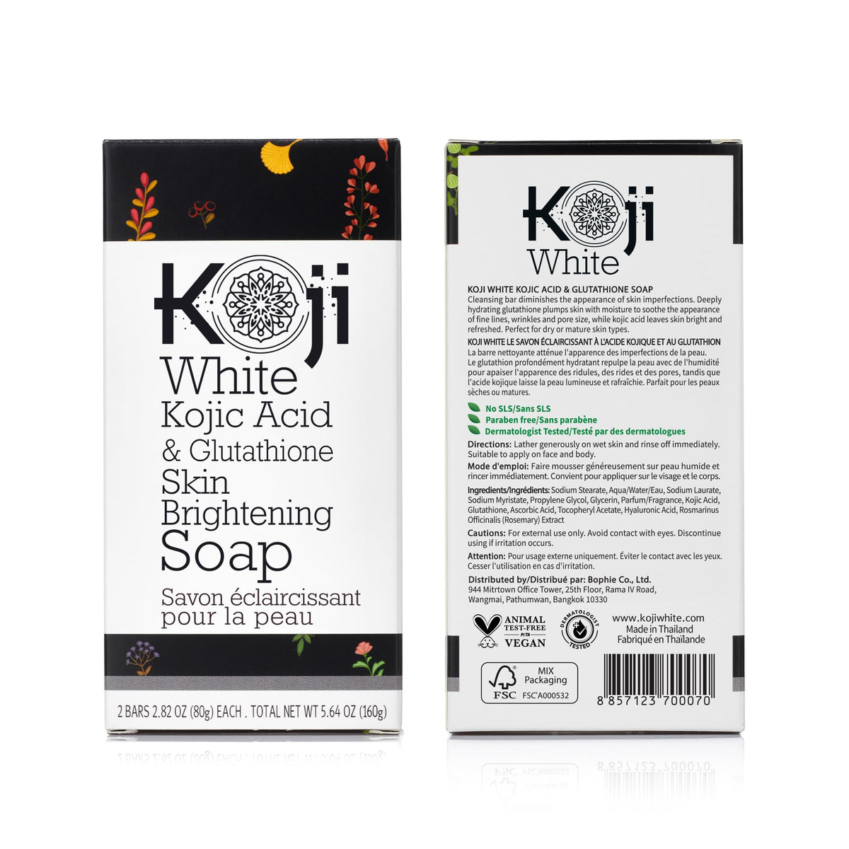 Koji White ingredients label showing key actives and transparency