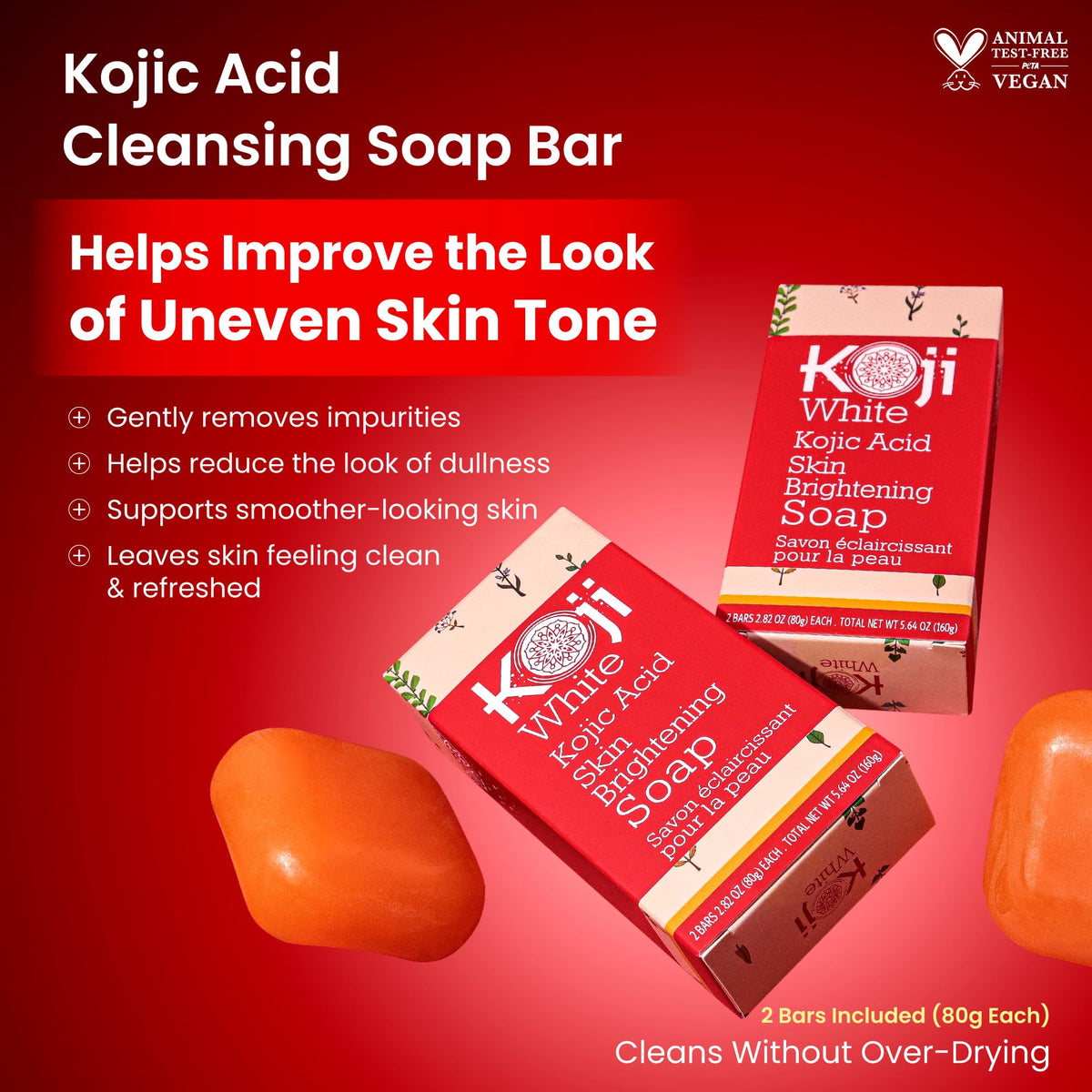 Koji White soap texture close-up highlighting smooth glycerin surface