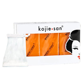 Kojie San front packaging showing three bars and product benefit