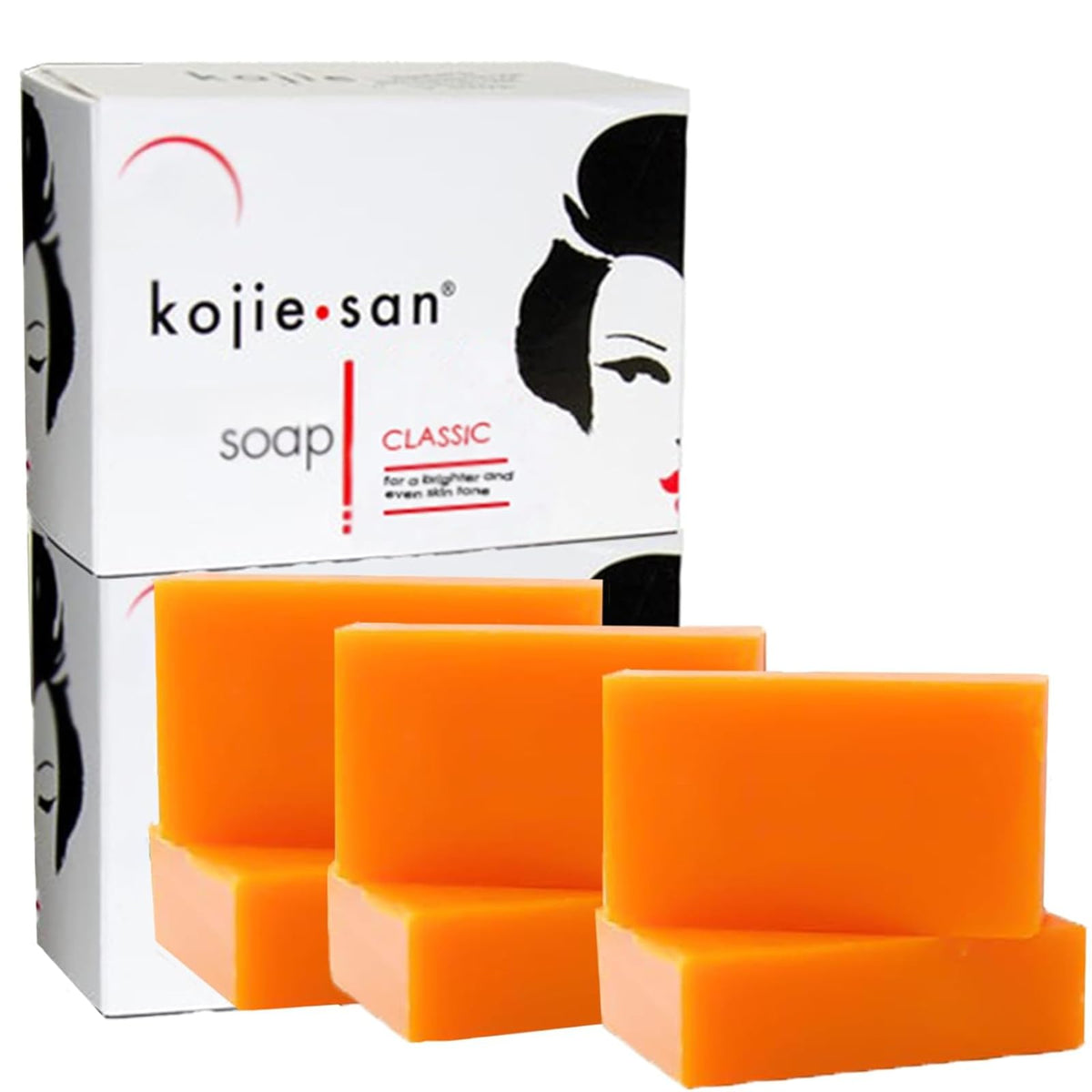Kojie San front packaging showing six bars and product benefit