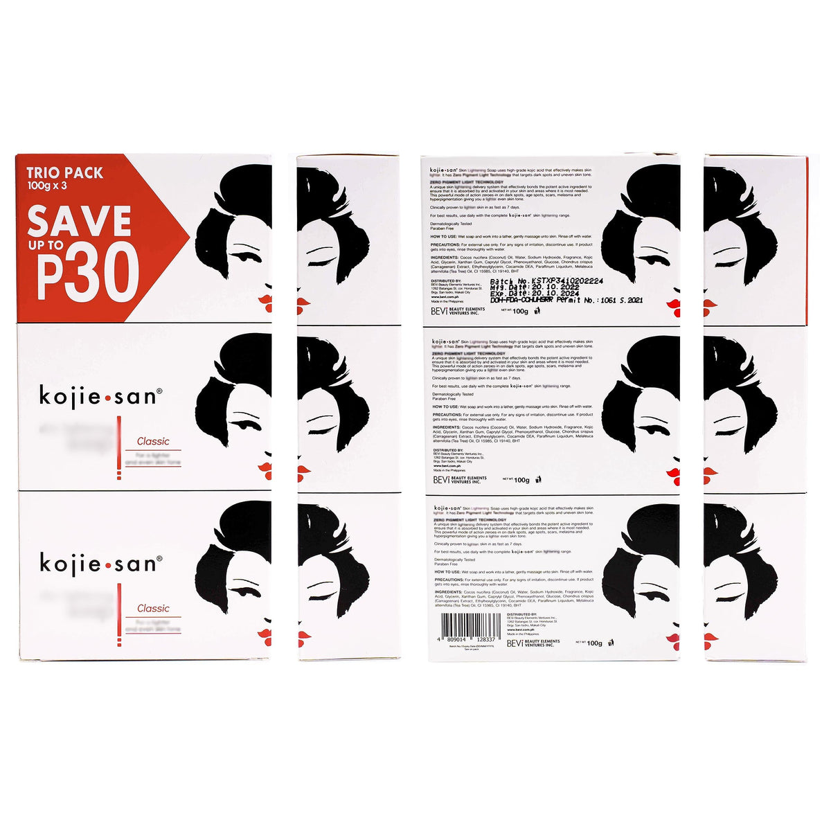 Kojie San on bathroom shelf styled lifestyle image showing daily routine benefit