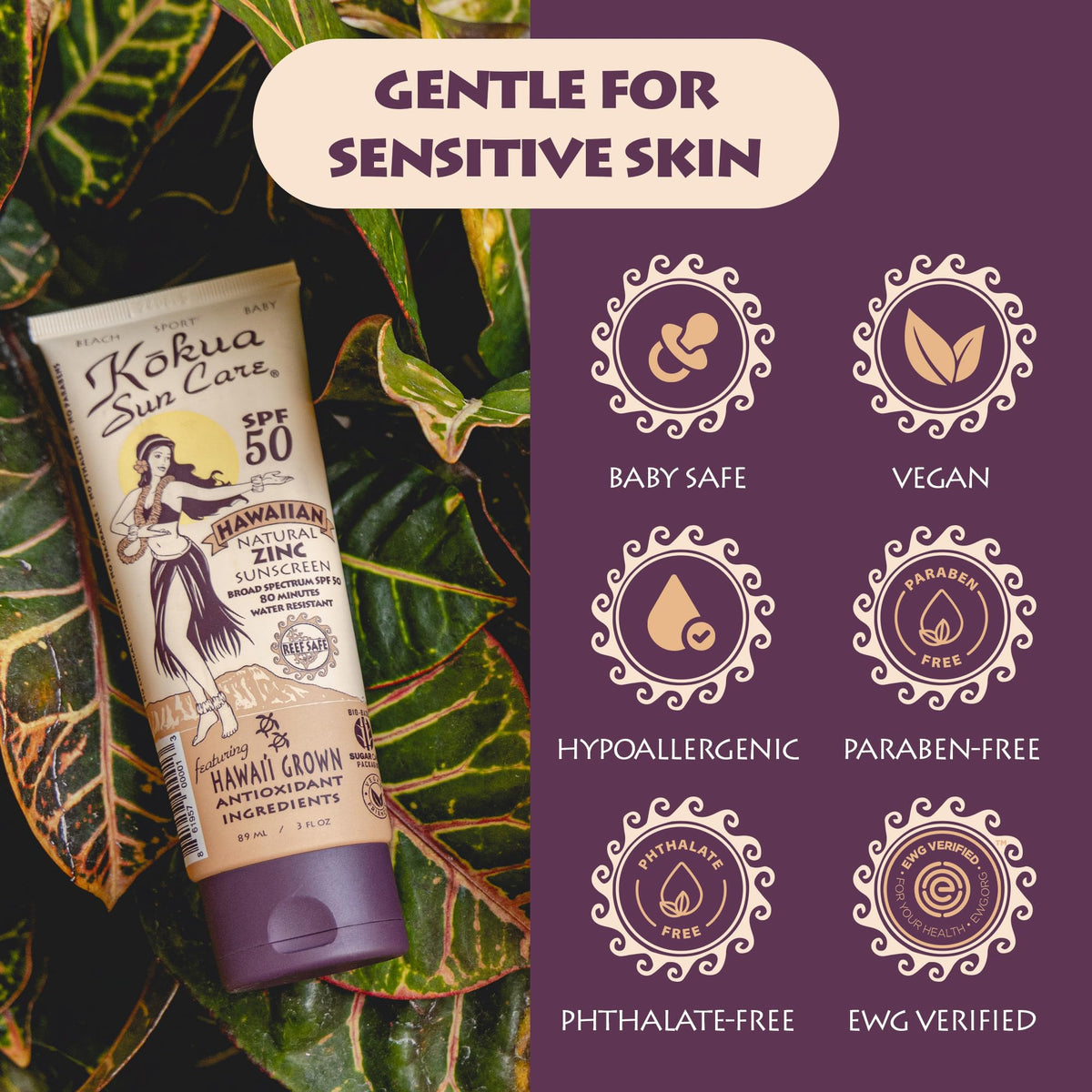 Kokua Sun Care being applied to face for clear, non-greasy protection