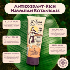 Kokua Sun Care cream texture close-up showing smooth rub-in and hydration