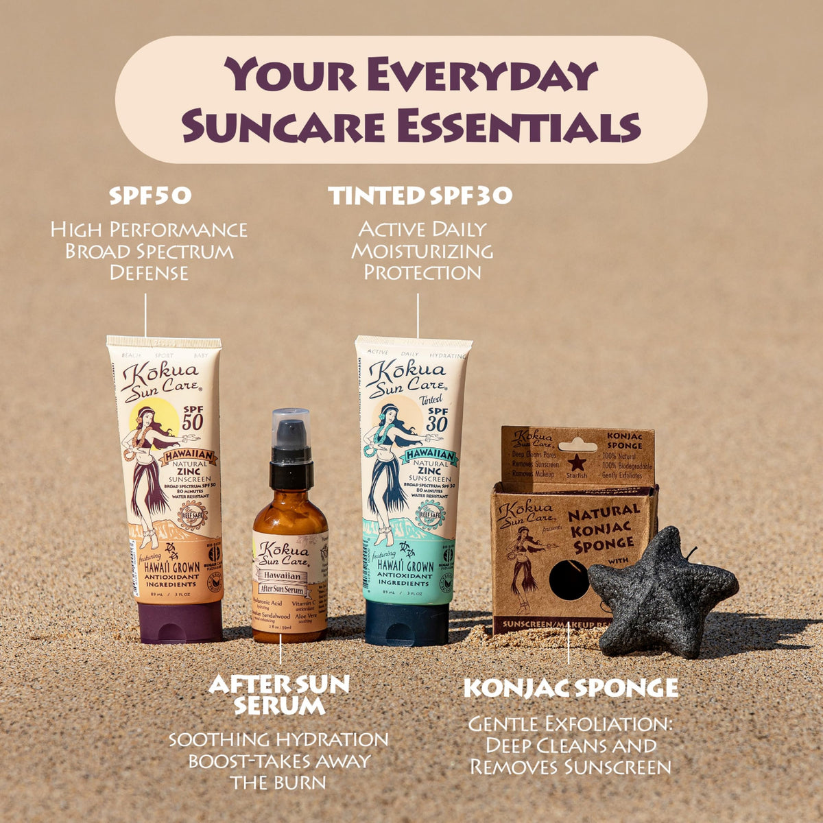 Kokua Sun Care splash test image showing 80-minute water resistance