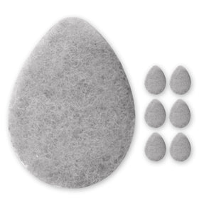 KOL face scrubber front packaging showing six pads and charcoal branding benefit: clear travel-ready cleansing
