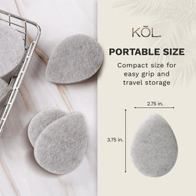 KOL three pads size comparison beside a coin showing compact portability for gym and travel