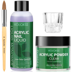 Kolqkee front packaging showing full acrylic kit contents for easy at-home use