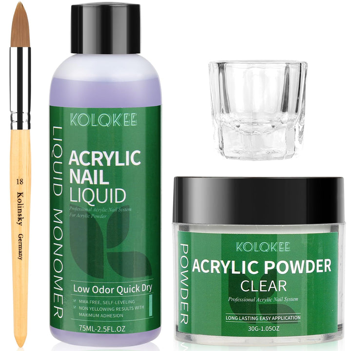 Kolqkee front packaging showing full acrylic kit contents for easy at-home use