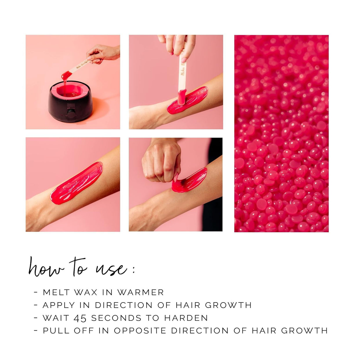 KoluaWax being applied on bikini line for precise coarse-hair removal