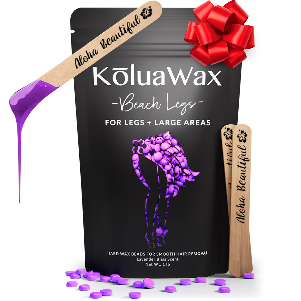 KoluaWax front packaging showing lavender bliss and coarse-hair formula benefits